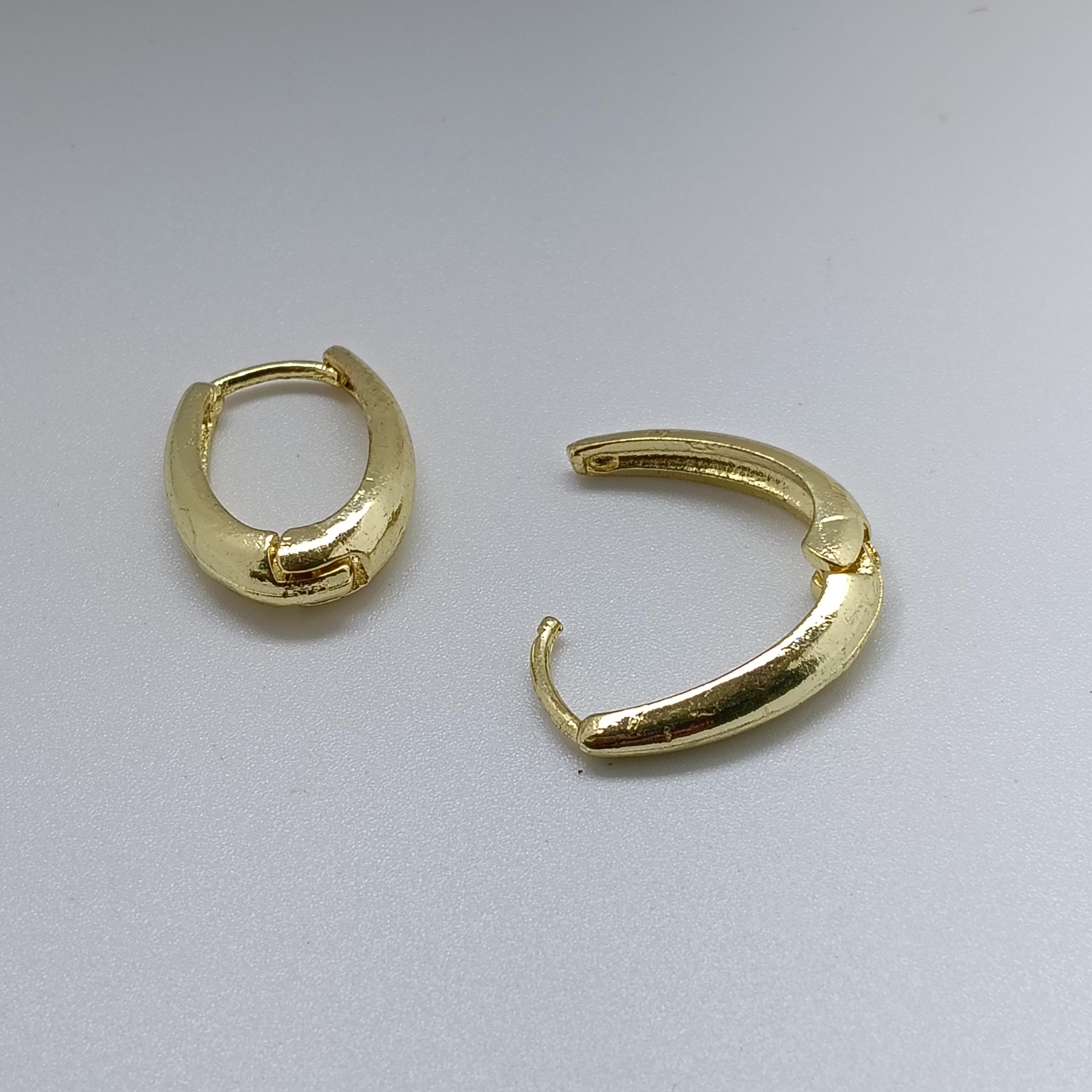 Golden Oval Hoop Earrings