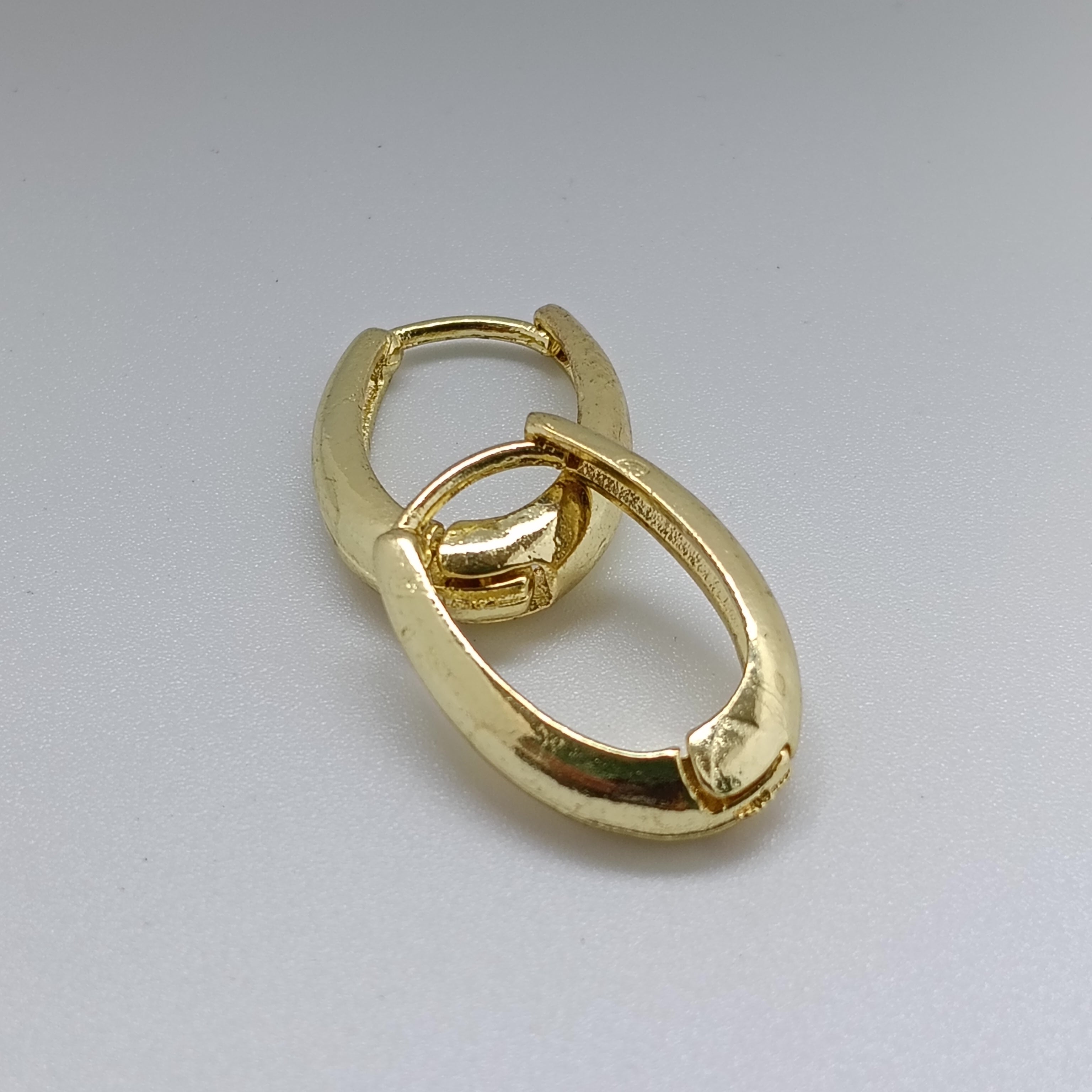 Golden Oval Hoop Earrings