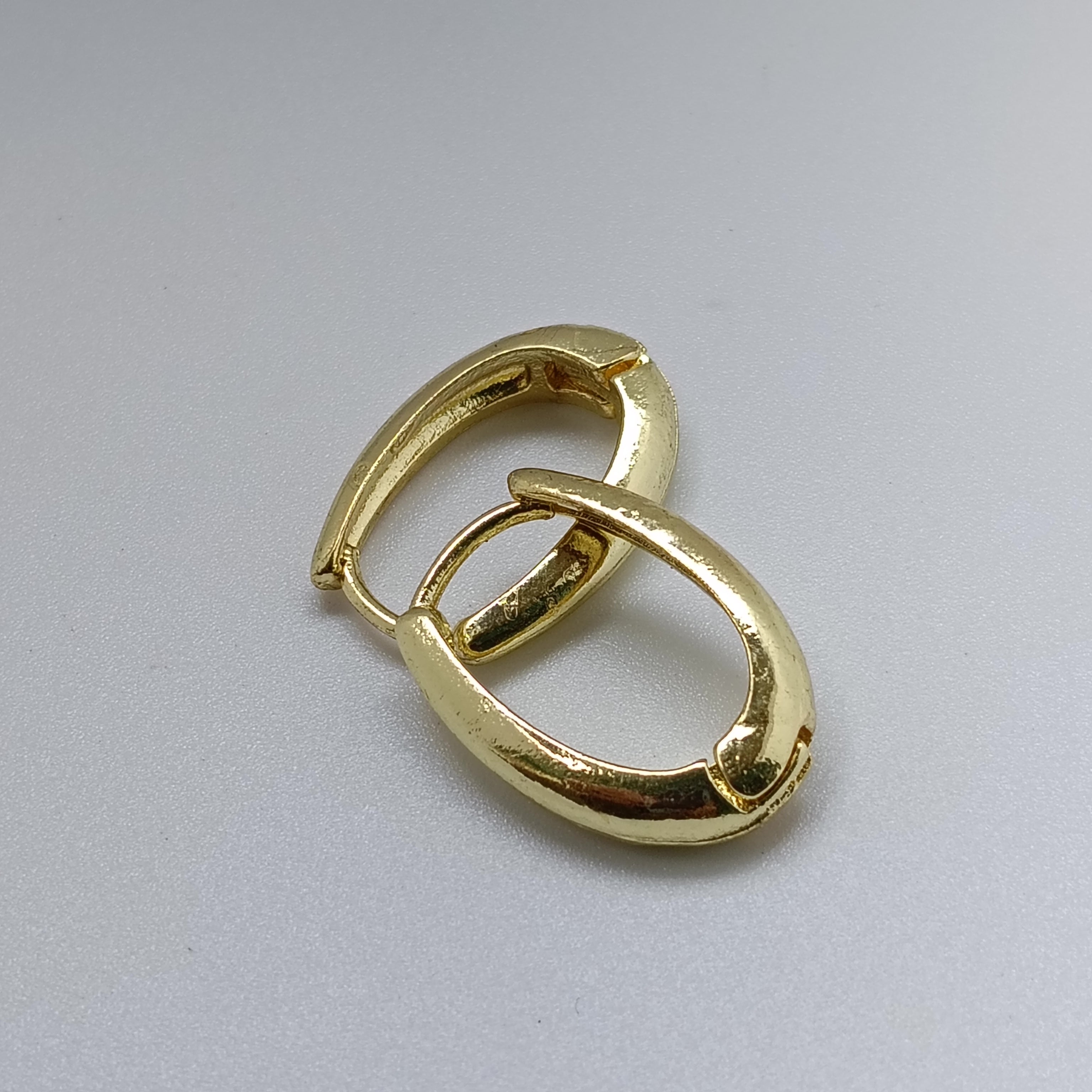 Golden Oval Hoop Earrings