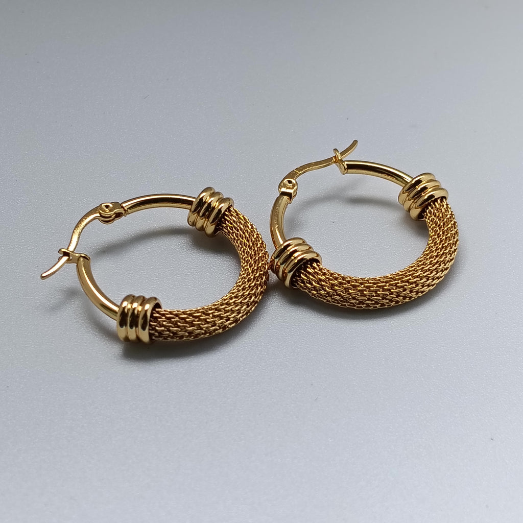 Textured Oval Hoop Earrings
