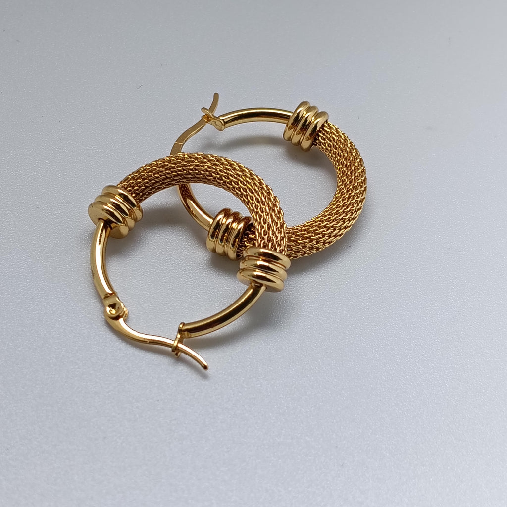 Textured Oval Hoop Earrings